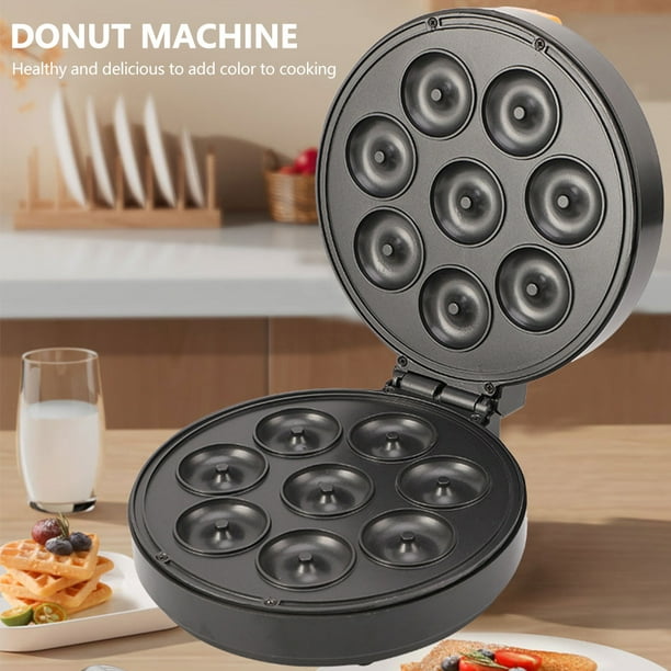 Mini máquina para hacer donas, sartén eléctrica portátil antiadherente para  hacer 7 donas, 1200 W de alta potencia para el hogar, desayuno