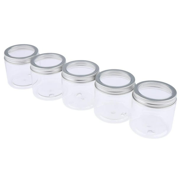 5 uds envases vacíos tarro cosmético cremas PET plástico y tapa de aluminio  200 ml jinwen Frascos con tapas