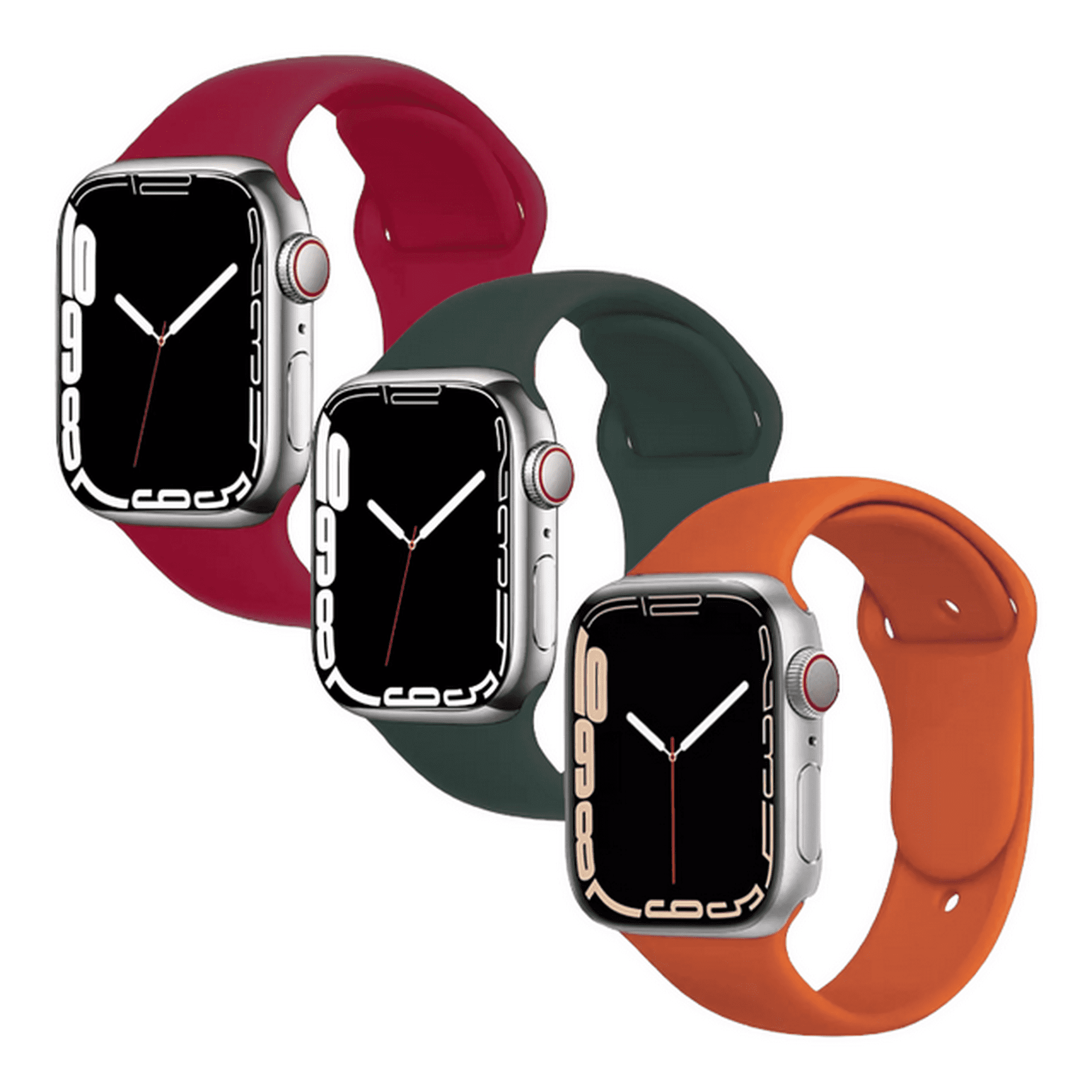 Kit de 3 correas para apple watch compatible con 41mm/40mm/38mm de silicón. longitud m/L mamá pulpo paquete silicón