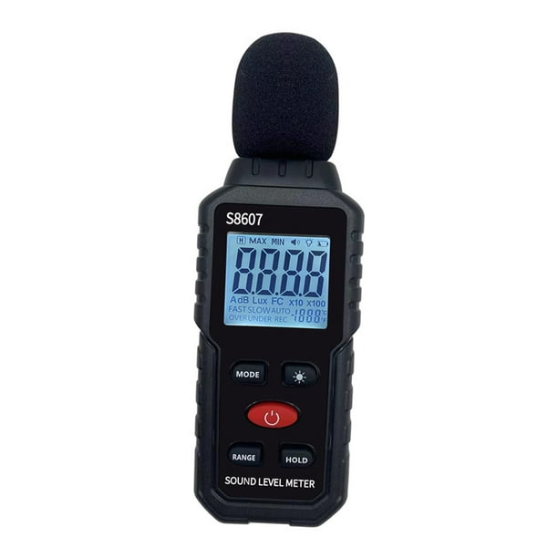 Medidor de decibelios Medidor de nivel de sonido digital Medidor de ruido  profesional Alta precisión Rango de medición de 30dB a 130dB con pantalla  shamjiam Sonómetro