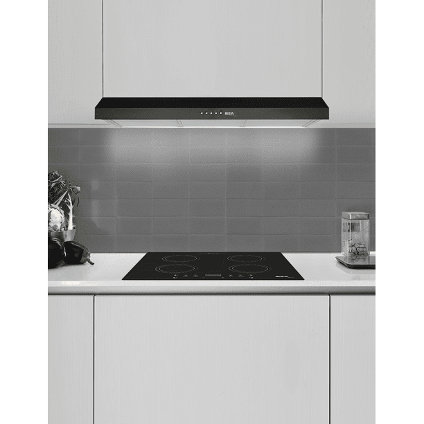 Campana extractora para cocina de pared deslizable negra 60 cm