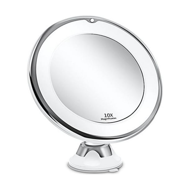 Espejo de maquillaje de aumento 10x con luz, espejo de aumento de