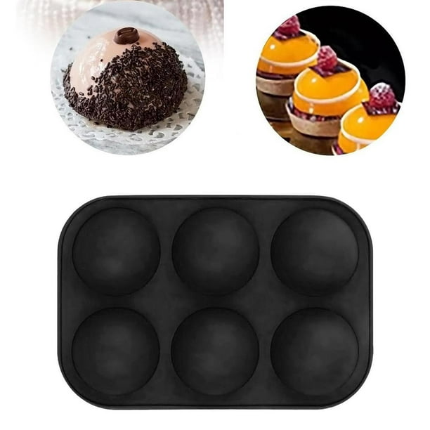 Molde de silicona semiesfera grande de 6 cavidades, 2 paquetes de moldes  para hornear para hacer chocolate, pastel, gelatina, mousse de cúpula  MFZFUKR 2033807-2