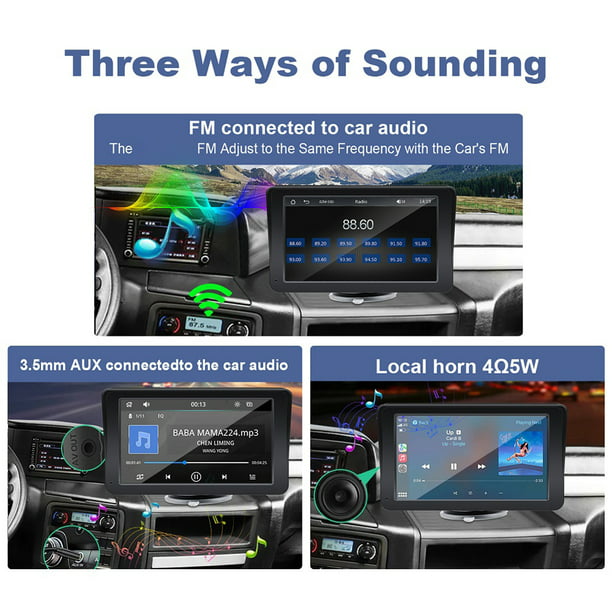 Radio De Coche Carplay inalámbrico Android Auto Car Radio WiFi 7 pulgadas  reproductor multimedia MirrorLink Tmvgtek Accesorios para autos y motos
