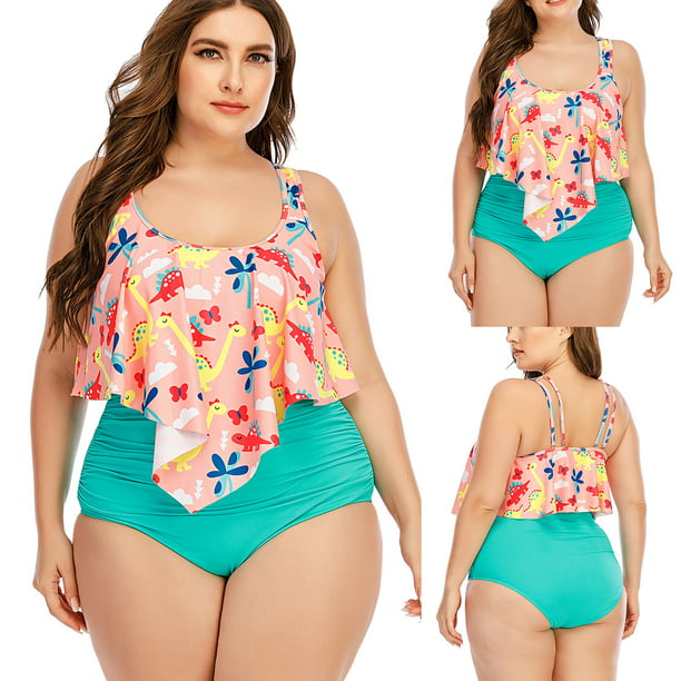 Traje baño con estampado de alta de talla grande para mujer Bikini Ropa de playa Fridja nalpqowj22325 | Aurrera en línea