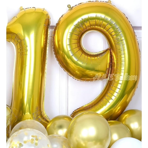 Globos de helio con el número 60, globos de cumpleaños grandes de 40  pulgadas, globos blancos de aluminio grandes para decoraciones de  cumpleaños de