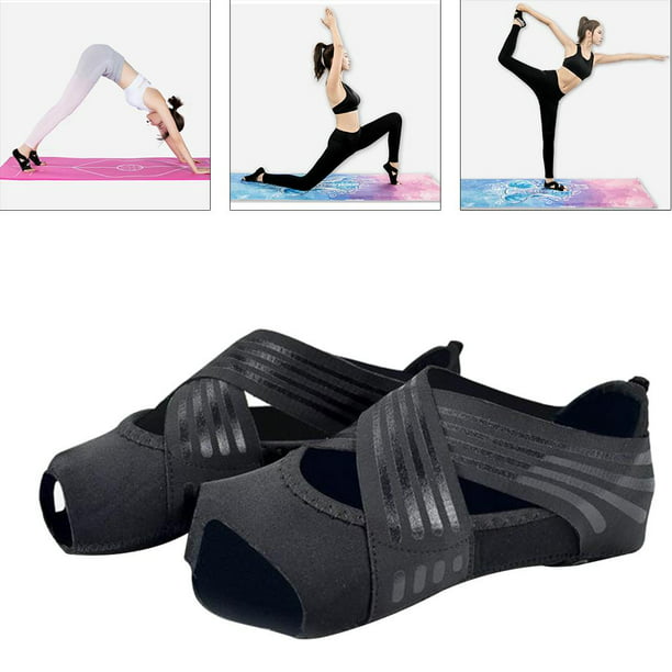 de Yoga antideslizantes para mujer Calcetines de agarre Pilates, sin  flexibles, cómodos, absorbentes de sudor - Negro L Salvador Calcetines de  entrenamiento de baile