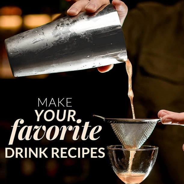 MJULY Coctelera de Martini, mezclador de bebidas, coctelera de vino con  colador para uso doméstico de bar, tamaño mini de mano (8.4 onzas líquidas)