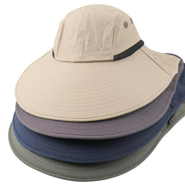 Sombreros de sol para hombres con solapa para el cuello, sombrero de  jardinería de ala ancha para mujer, gorra de safari UPF 50+, protección UV