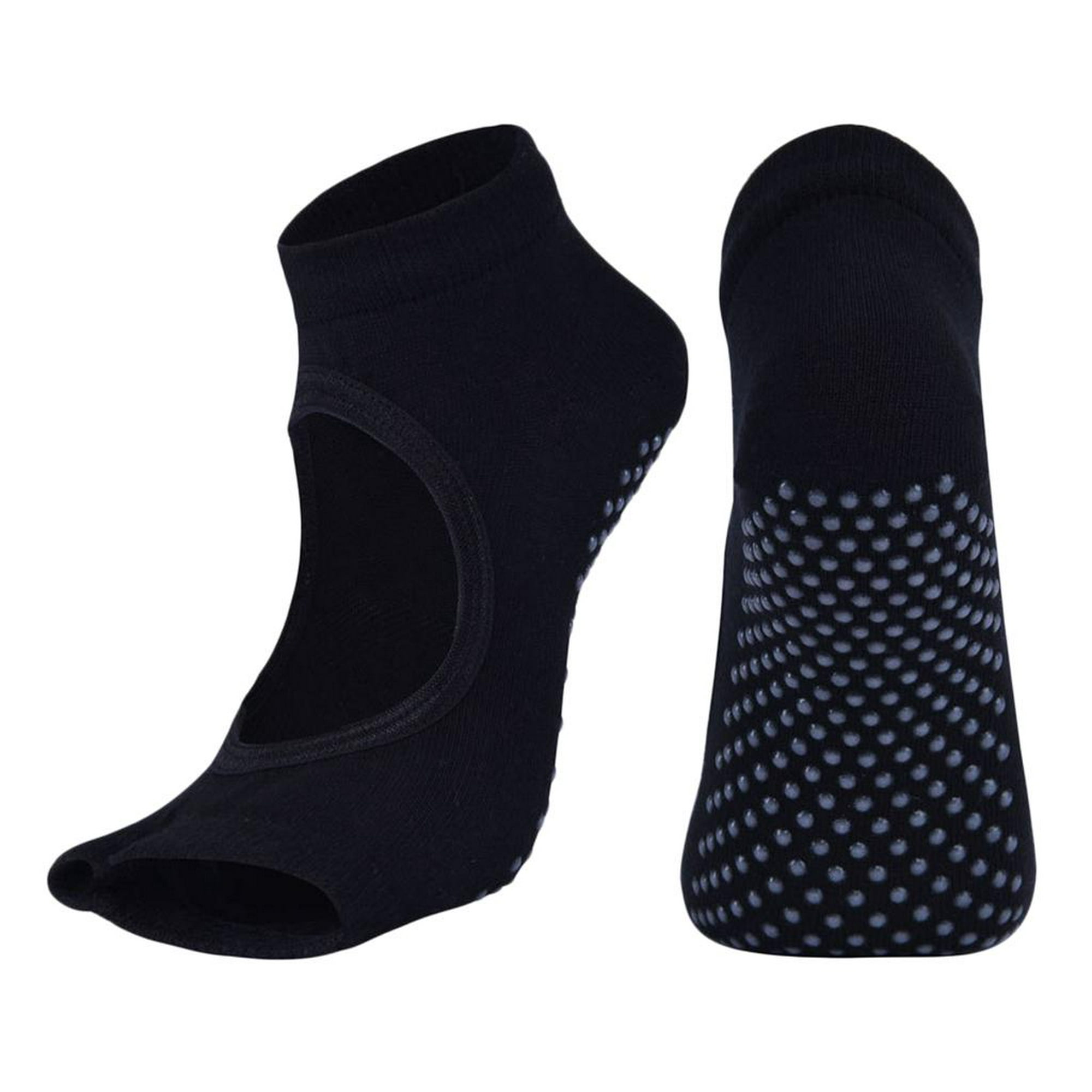 2 Pares Calcetines Antideslizantes para Hombre Mujer, Algodón Calcetines  Deportivos para Pilates Yoga Fitness Gimnasia, Calcetines Antideslizantes  de Agarre para Yoga, 2pcs（negro、gris） : : Moda