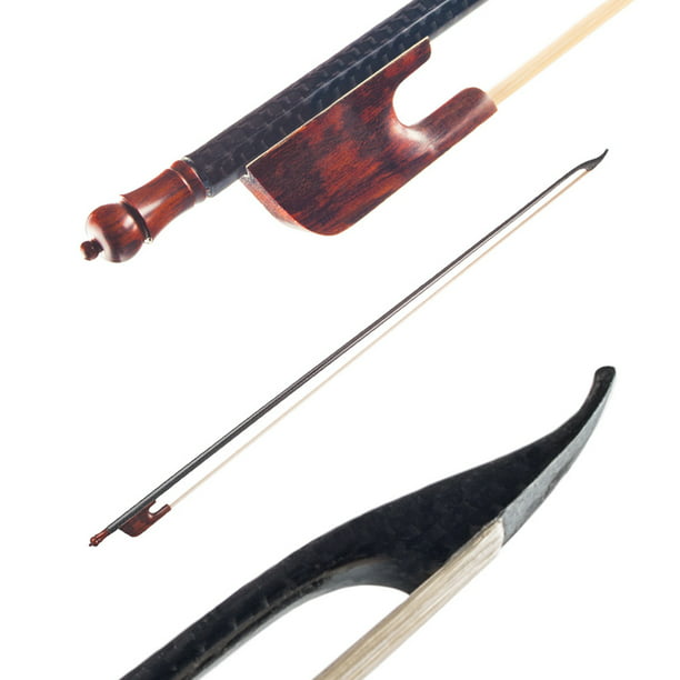 Tierra Ligeramente Extremadamente importante 4/4 violín arco de violín estilo barroco chapa de fibra de carbono palo  redondo ébano crin blanca bi Abanopi Arco de violín | Walmart en línea