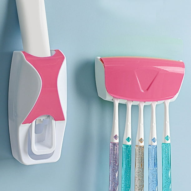  Juego de soporte para cepillos de dientes montado en la pared  para baño, juego de 1/2/3 tazas con orificio de drenaje, soporte colgante  autoadhesivo para pasta de dientes, afeitadora y cepillo