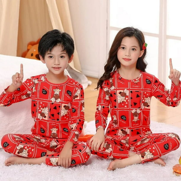 Conjuntos de pijamas para niñas, pijamas navideños para niños, ropa de casa  para niños, ropa de dormir para niños, ropa de dormir para niñas de 4, 6