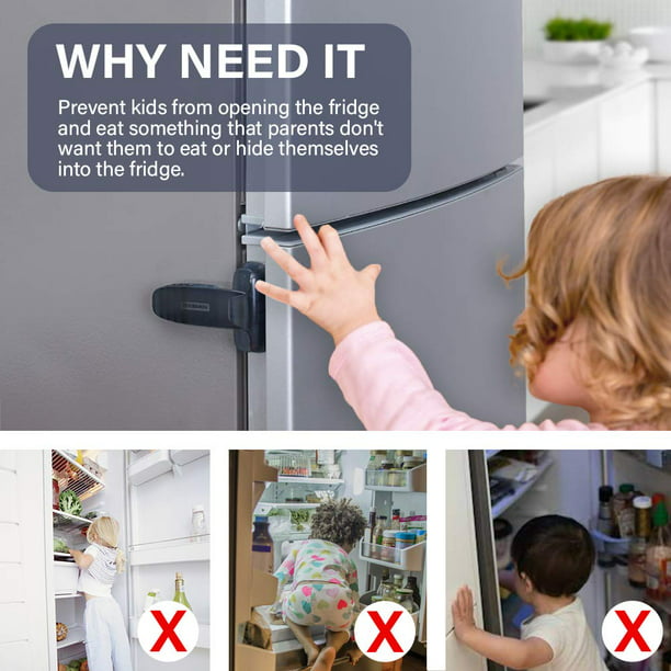 Cerradura de seguridad para nevera para bebé, cerradura de puerta de  refrigerador/congelador a prueba de niños, operación con una sola mano,  cintas