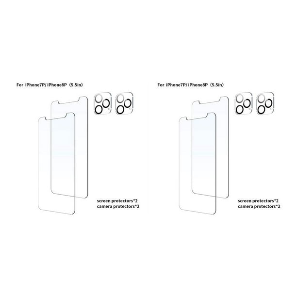  JETech Protector de pantalla para iPhone 8 Plus y iPhone 7  Plus, 5.5 pulgadas, película de vidrio templado, paquete de 2 : Celulares y  Accesorios