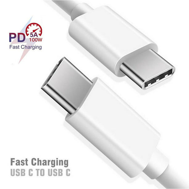 Cable USB C de carga rápida blanco de 3.3 pies 5A cargador de teléfono Tipo  C Cable universal
