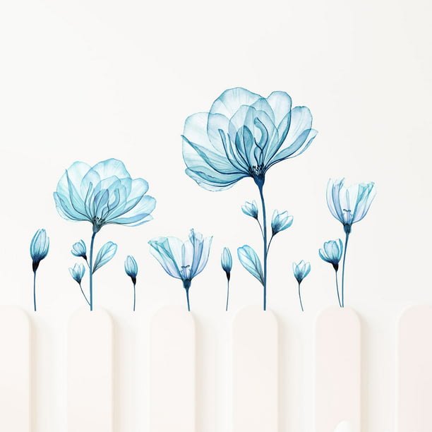 Flores azules - Vinilo decorativo para muebles
