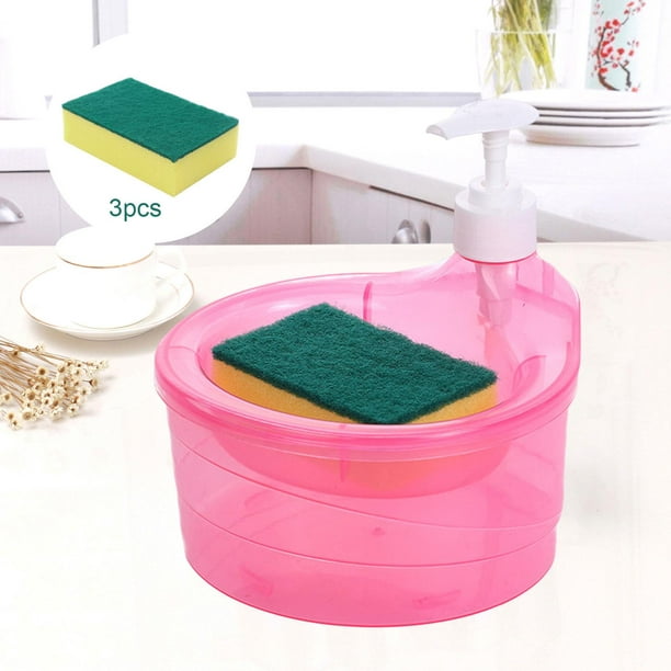 Dispensador de jabón para platos con soporte de esponja