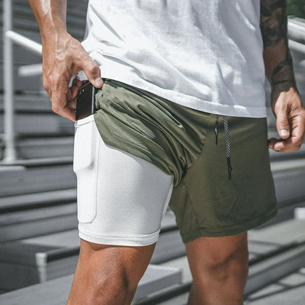 Pantalones cortos de entrenamiento de gimnasio para hombre, entrenamiento  de fitness de ropa deportiva corriendo pantalón corto
