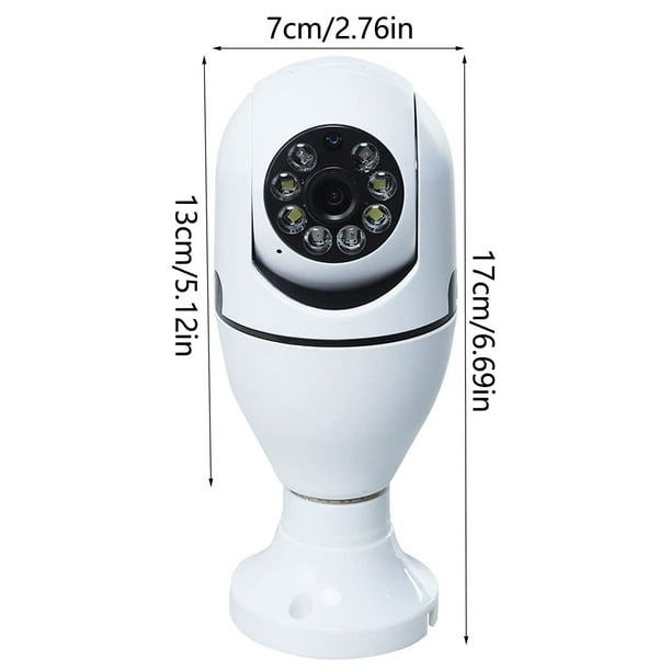 Cámara de bombilla Wifi al aire libre, cámara de seguridad inteligente de  1080p, cámara de bombilla inalámbrica de 360 grados