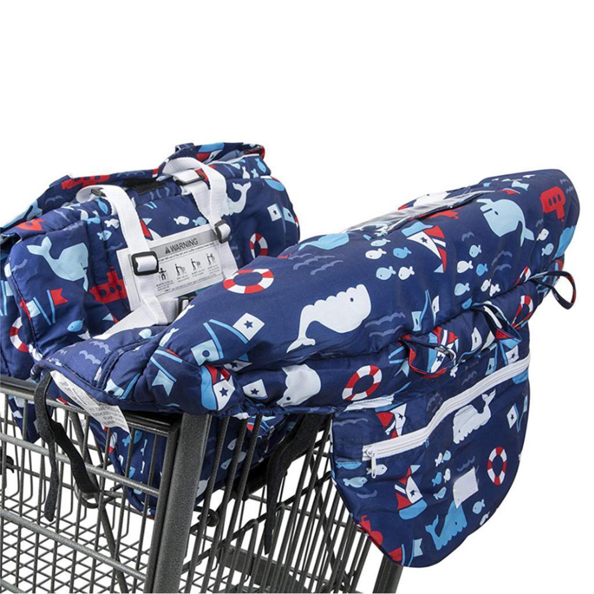  Pozico Funda para carrito de compras para bebé o silla alta,  cubierta de carrito de compras para bebé, lavable a máquina/bolsa de tela  portátil gratis, elefante azul bebé : Bebés