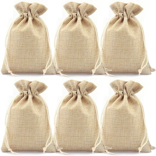 Bolsas de regalo pequeñas de arpillera multicolor, bolsas de
