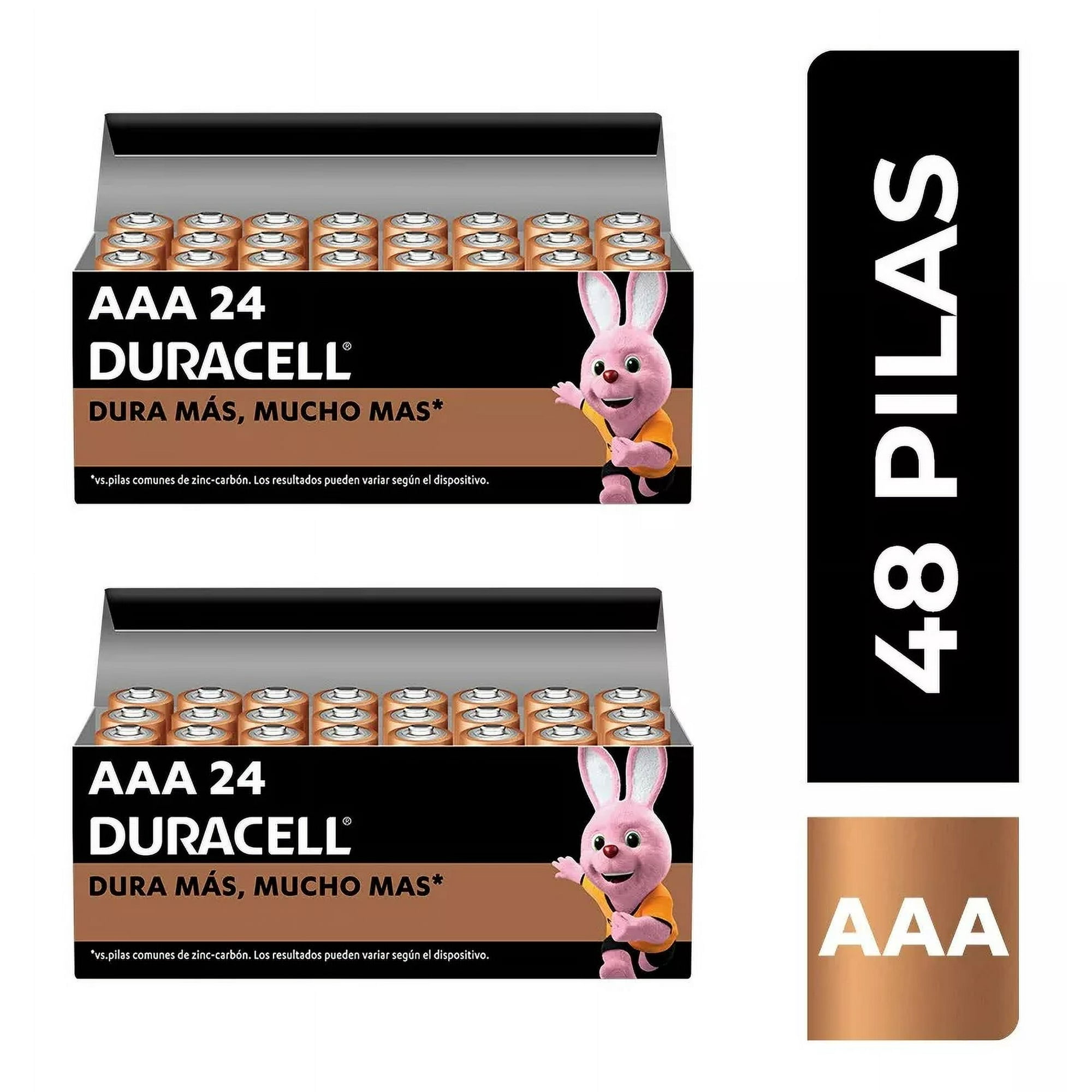 Duracell pilas aaa alcalinas de larga duración 1.5v 48 pzas.