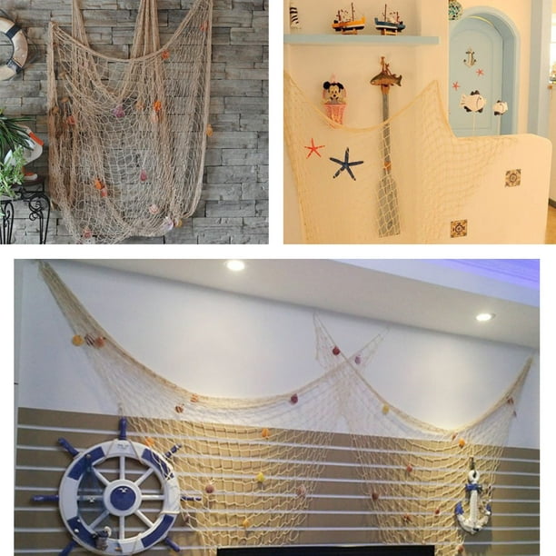 Red de pesca náutica decorativa creativa para la playa pared