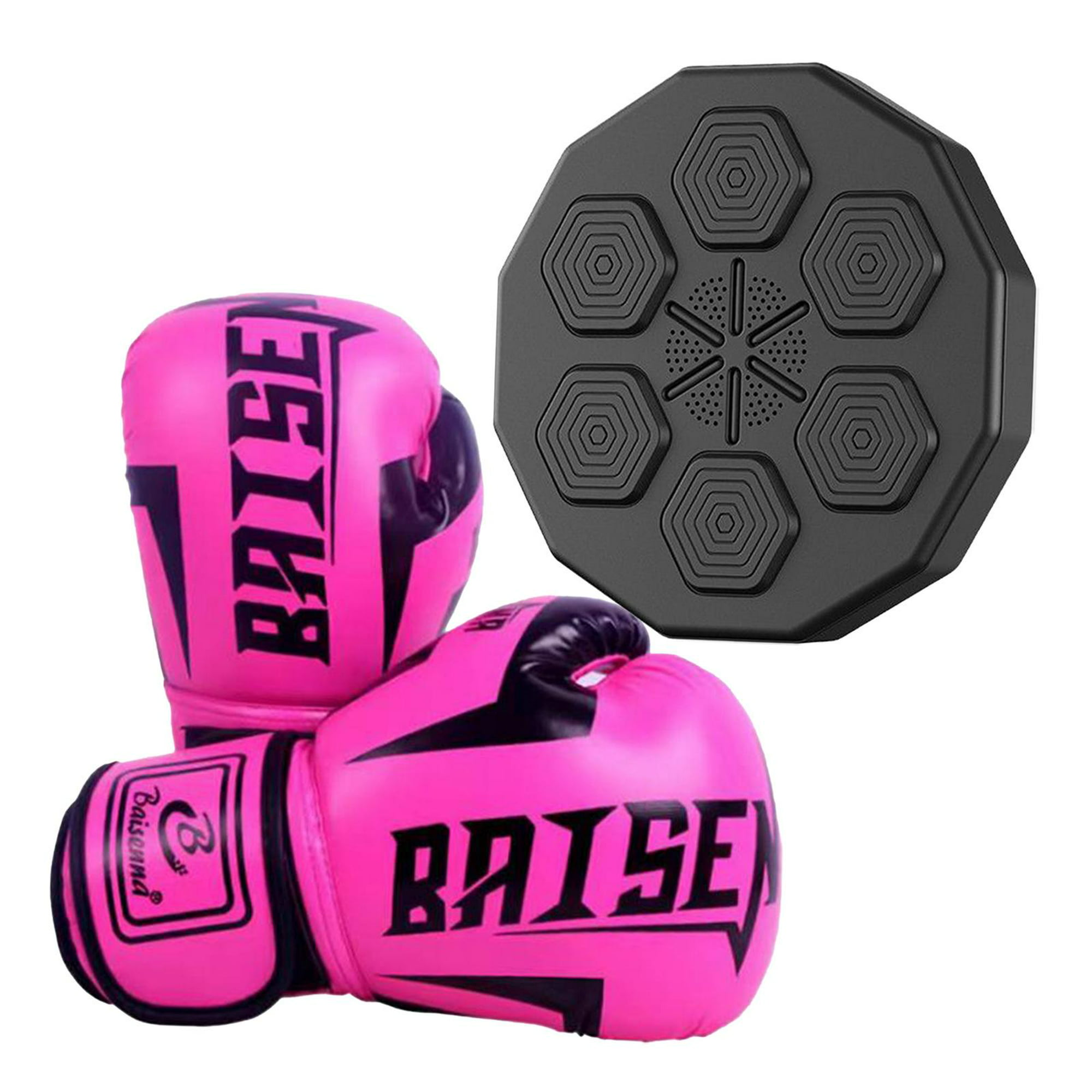 Máquina de boxeo musical, objetivo de pared, práctica de boxeo montada en  la pared con guantes de boxeo negro y rosa DYNWAVEMX Máquina de boxeo de