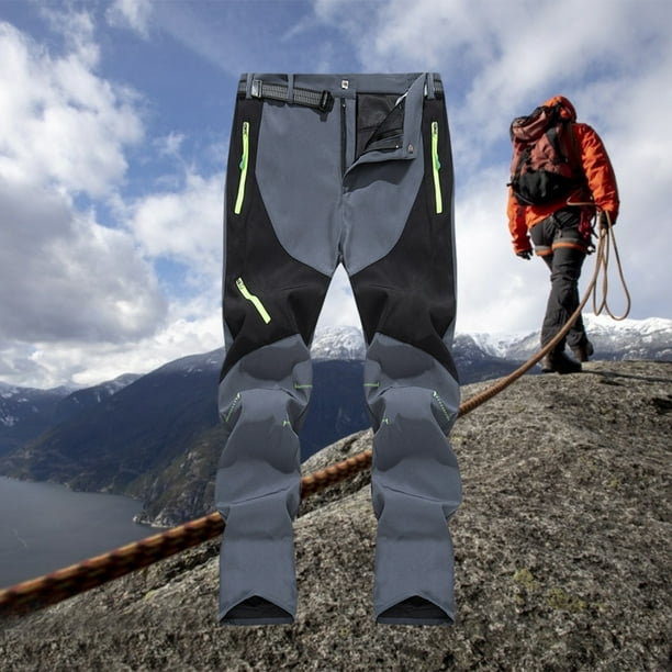 Pantalones impermeables de senderismo para hombre, de secado rápido,  ligeros, atléticos, con cinturón, para hombre