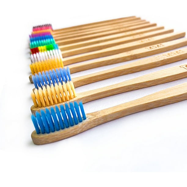 BIOCENTER Cepillos de dientes de Bambú para ADULTO - Caja de 4 unidades