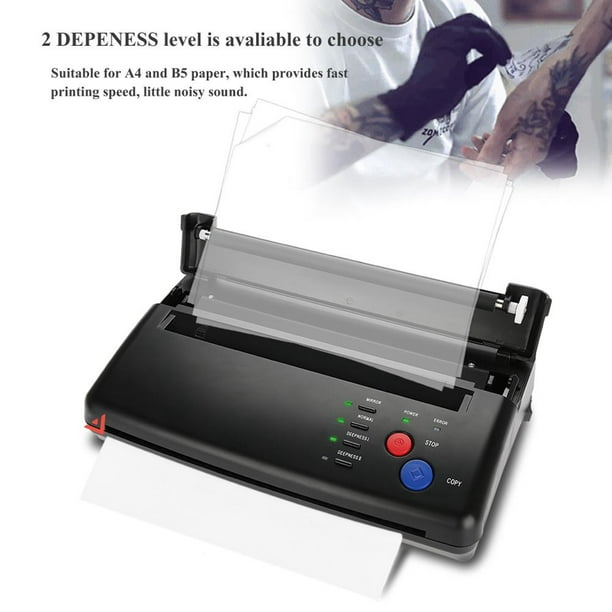 Máquina de plantillas de tatuaje, fotocopiadora térmica profesional  plantilla impresora tatuaje tran tatuajes suministros (negro) Tattoo Copier  Tattoo Spptty suministros de tatuaje