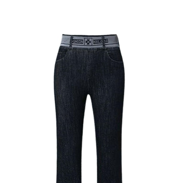 Jean de Mezclilla de Moda para Mujer con Bolsillos de Cintura Alta Cómodo  Pantalones Elásticos Recto Fernando Vaqueros
