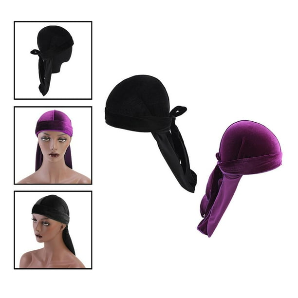  Paquete de 6 pañuelos Durag para hombre, diseño de