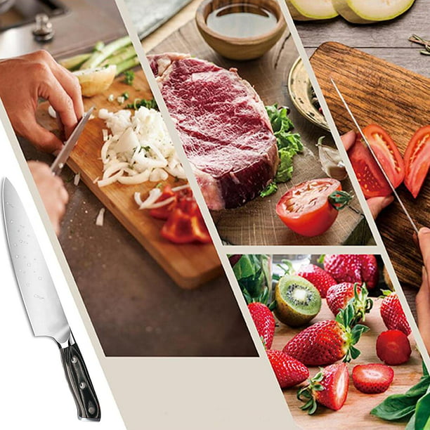 Cuchillo de chef – Cuchillo de cocina profesional – Cuchillo de chef de 8  pulgadas – Cuchillo de cocina afilado alemán de acero inoxidable de alto