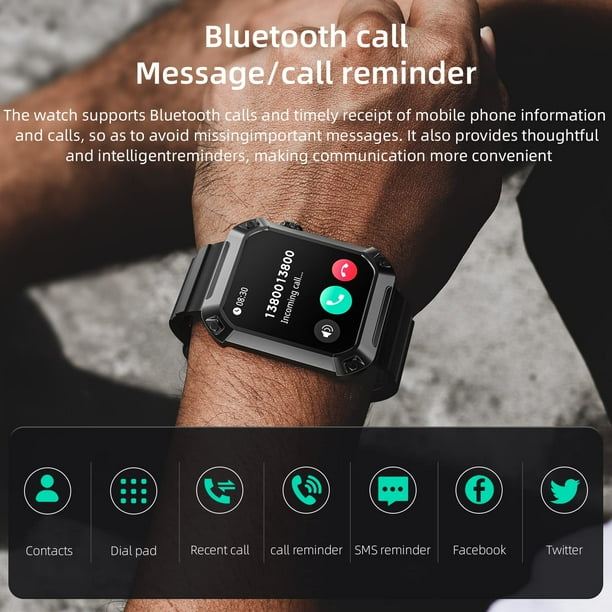 Reloj Inteligente Hombre Militar Impermeable Bluetooth Call