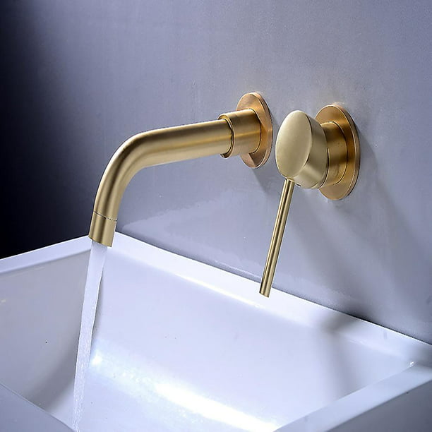 YardMonet Grifo de lavabo dorado para lavabo, grifo de lavabo de