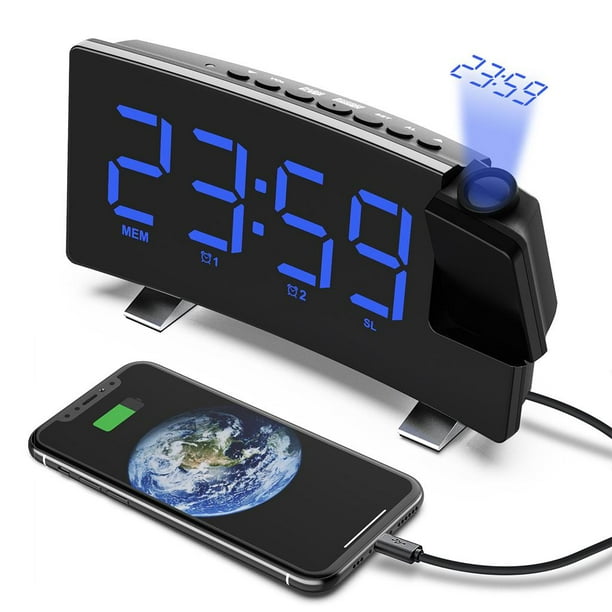 Reloj Despertador Digital  Pantalla LED de 0,6 Función Retardo Alarma  Despertadores