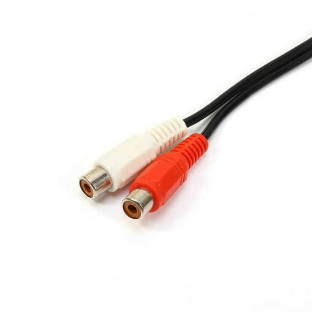 Cable Adaptador de Audio Estéreo Mini Jack de 3.5mm (hembra) a RCA (macho)  de 15cm.