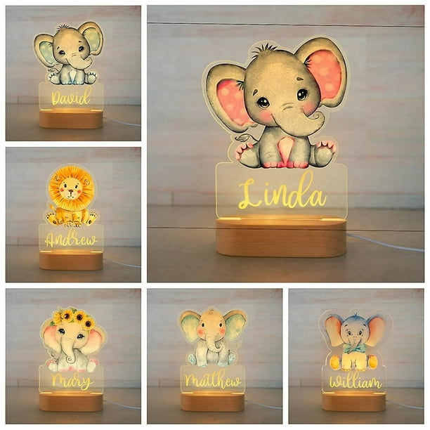 Luz nocturna personalizada para bebés, decoración de la habitación