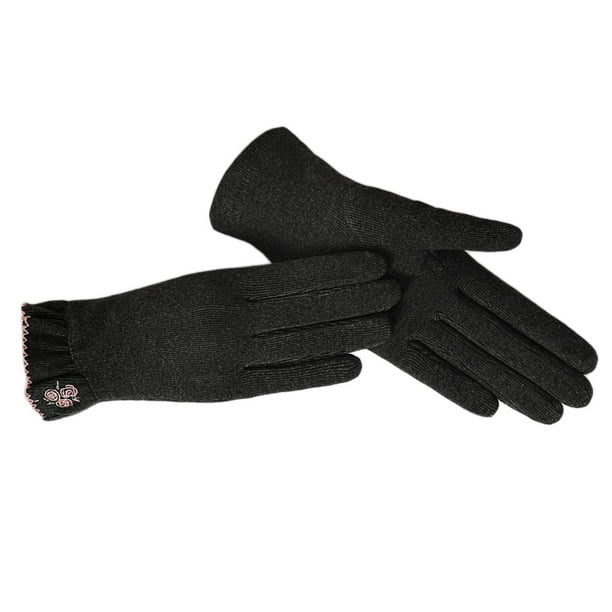 Guantes de invierno para pantalla táctil para hombre, guantes térmicos de  punto suave para correr, conducir y senderismo, 1 par negro