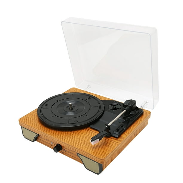 Reproductor de discos de vinilo con altavoces estéreo incorporados,  tocadiscos Bluetooth, reproductor de vinilo LP portátil de 3 velocidades  con