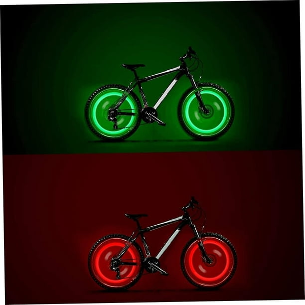 Luces de rueda de bicicleta, luz LED impermeable para radios de bicicleta,  luces brillantes para neumáticos de seguridad con encendido y apagado