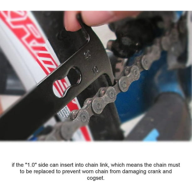 Calibrador de bicicleta Medidor de cadena Comprobador Indicador de desgaste  Herramienta Regla Reparación para bicicletas JAMW Sencillez