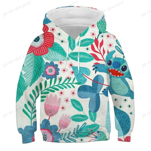 Sudadera con capucha y estampado de Disney Stitch para niñas