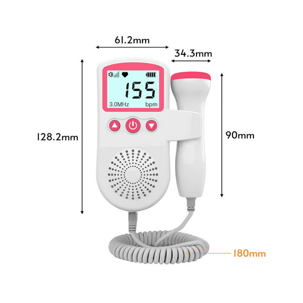 Doppler fetal Monitor de latidos cardíacos Doppler para bebés para embarazo  50-230 BPM Irfora Rango de medición