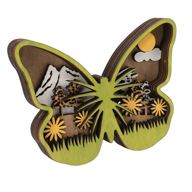 Mariposas decorativas dispersas Mariposas decorativas de  madera 2,5-6,5 cm 29 piezas-09004