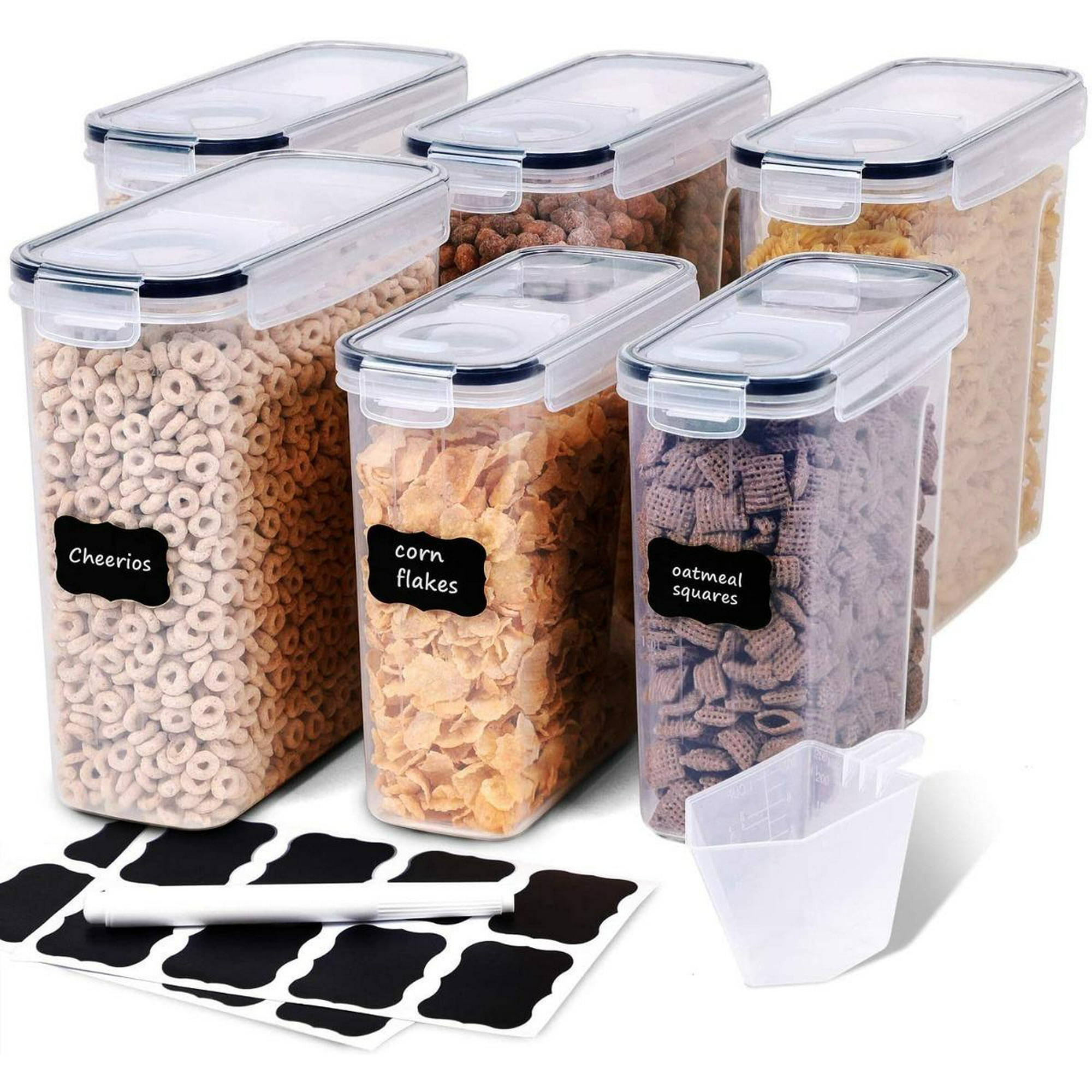 Botes Cocina Almacenaje de Plástico - Cajas de Almacenamiento de Alimentos  Reutilizables con Tapa Hermética - Recipientes para alimentos Set de 24 - Tarros sin BPA - 0,8L*6 - 1,4L*12 - 2L*6 : : Hogar y cocina