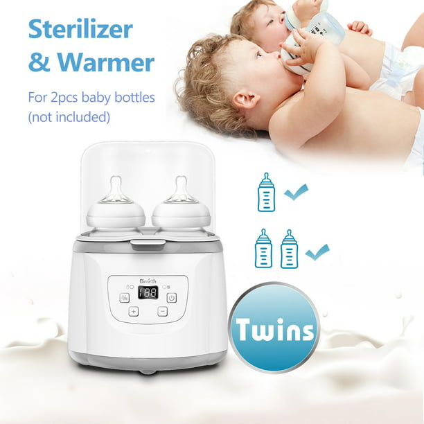  Calentador de biberones, esterilizador de vapor 6 en 1,  calentador rápido de alimentos para bebés con temporizador para gemelos y  calentador de leche materna y fórmula con control preciso de temperatura