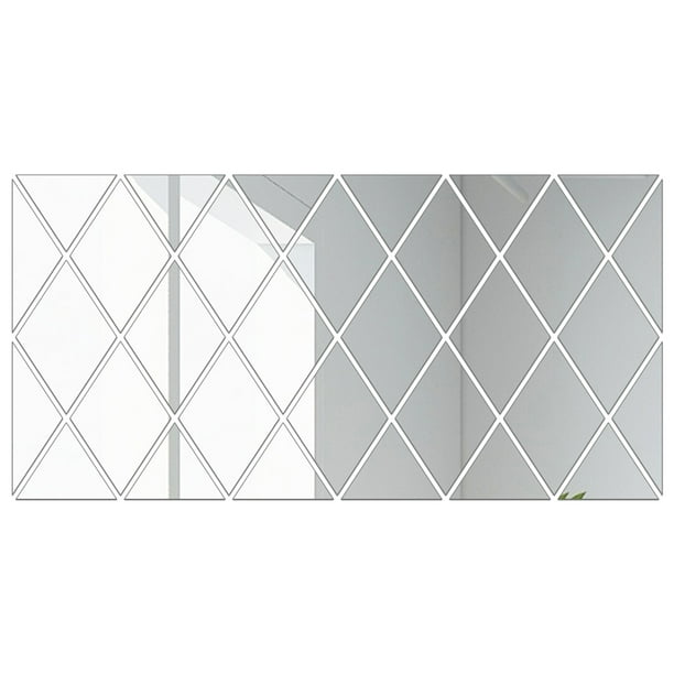 Adhesivo de pared de espejo de diamante 3D, Adhesivo de pared de fondo de  TV DIY